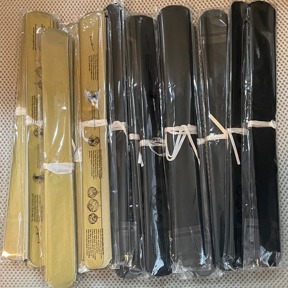 Pack of Gold and Black Folding Pom Poms